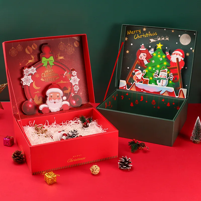 

AVEBIEN 2021New Christmas Creative Clamshell Cartoon Snowman Three-dimensional Box Christmas Party Eve Apple Packaging Gift Box