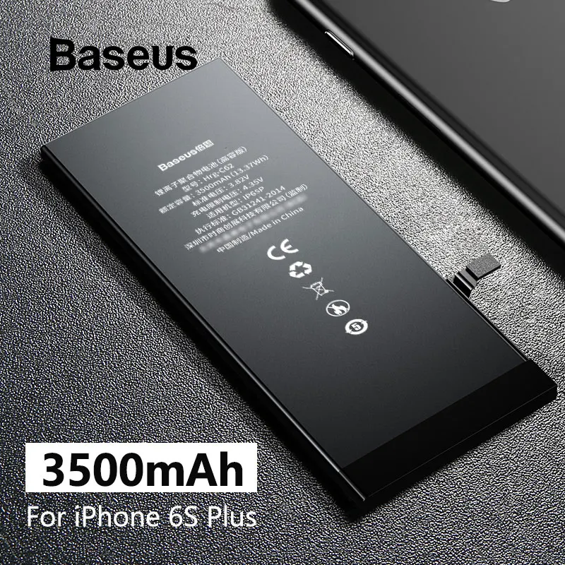 Baseus для iPhone 6, 6s, 6plus, 6s plus, аккумулятор 2200 мА/ч, 3500 мА/ч, высокая емкость, запасная батарея для телефона с бесплатным ремонтным набором инструментов - Цвет: For iPhone 6S Plus