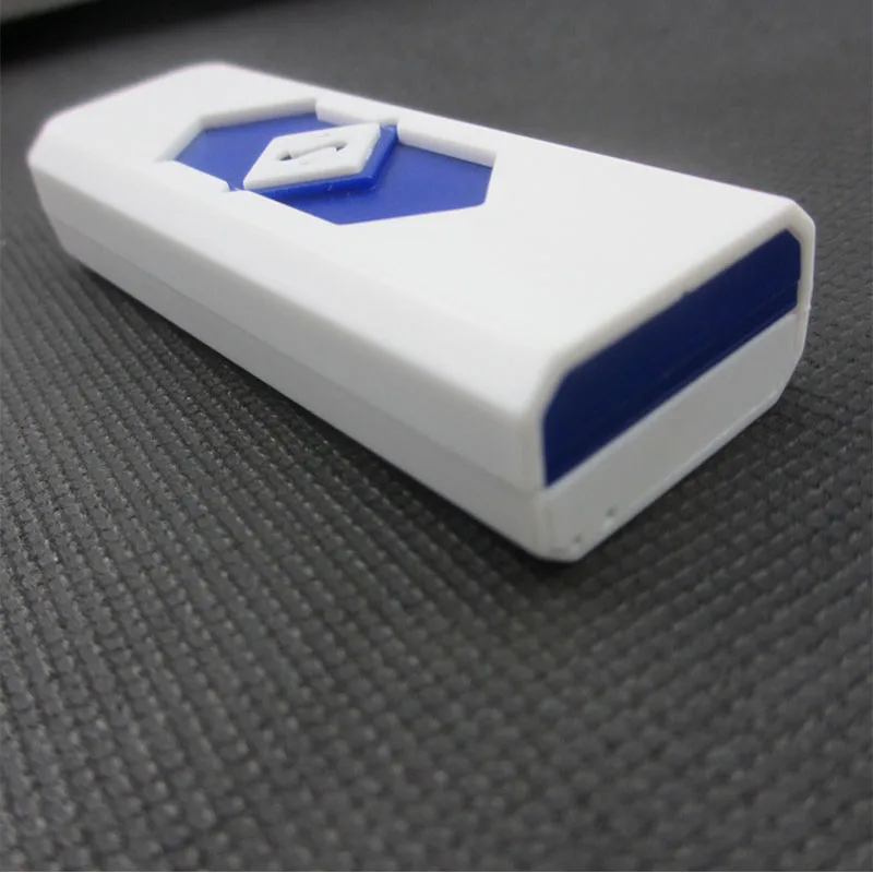 white blue 1 шт. ветрозащитная красивая подарочная Бездымная беспламенная USB ветрозащитная зарядная Зажигалка электронные зажигалки аксессуары для курения - Цвет: white blue