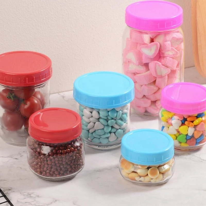 16 упаковок цветных пластиковых крышек Mason Jar-8 для широкого рта и 8 обычных
