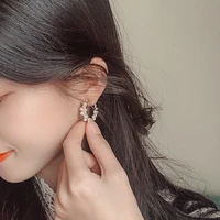 korean gold statement pearl hoop earrings for women geometric large pearl dangle earrings set 2021 trend wedding fashion jewelry