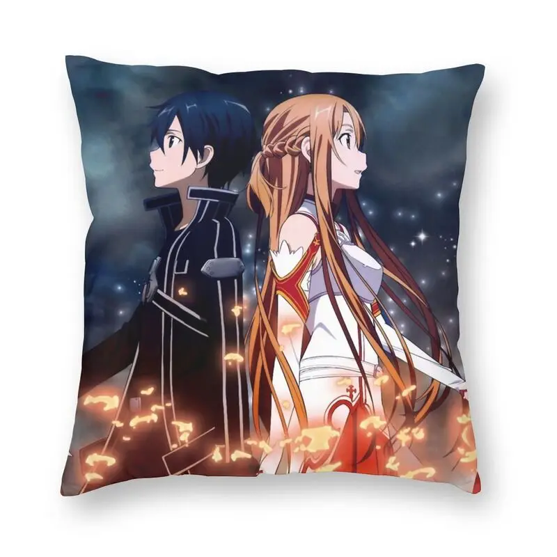 

Luxury Sword Art Online Throw Pillow Case Decoration Custom Japan Anime SAO Cushion Cover 40x40cm Pillowcover for Living Room