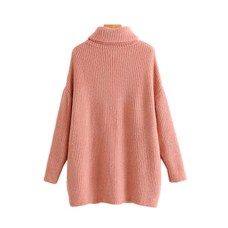 Зимний вязаный свитер с высоким воротом женские пуловеры теплый толстый