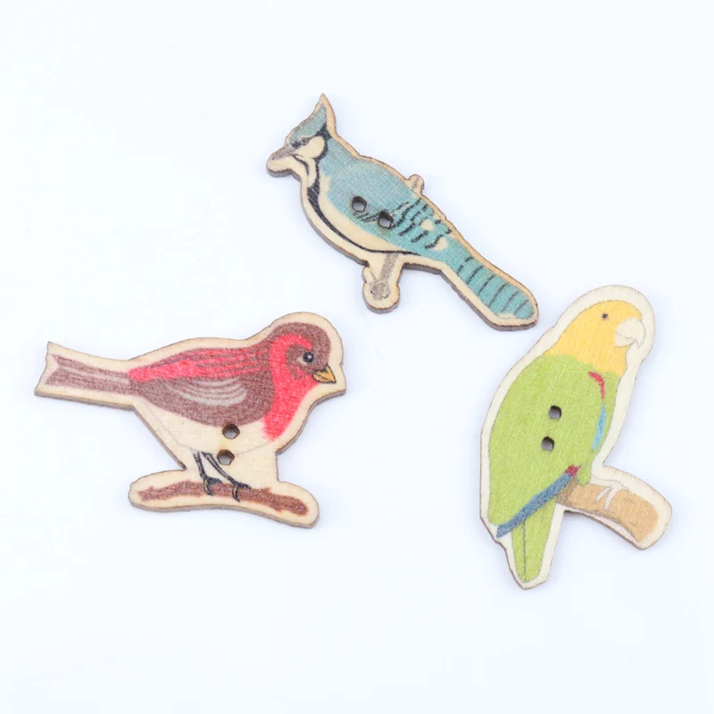 Bird Eagle Owl Pattern Wooden Buttons Handmade Accessories Decoration Sewing Scrapbooking Crafts DIY 40x17mm 20pcs | Дом и сад