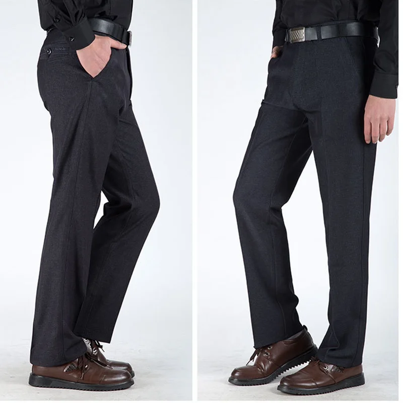 Мужские прямые брюки с высокой талией на весну и осень размера плюс | Мужская