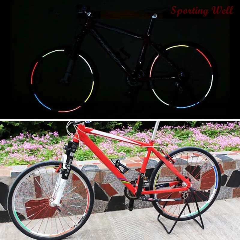 

1pc Bicycle Tire Reflective Sticker Fluorescent Reflector Cycling Wheel Rim Stickers MTB Bike Wheel Reflect Cover Accessories