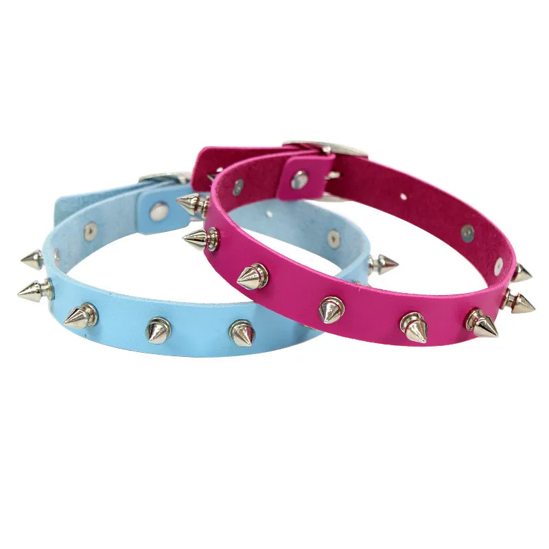 

Metal Spike Choker Goth Pu Leather Punk Choker Necklaces For Women Collar Necklace Men Halloween Cosplay Jewelry Accessories