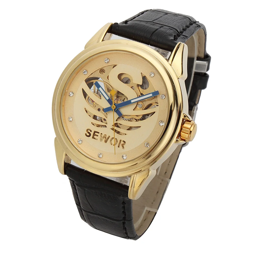 SEWOR/модные мужские механические часы в стиле стимпанк с золотым покрытием|watch f|watch