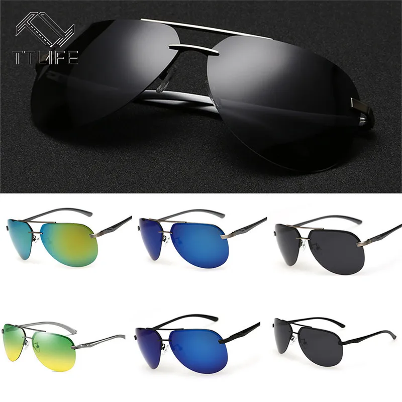 TTLIFE мужские солнцезащитные очки фирменный дизайн пилота поляризационные для