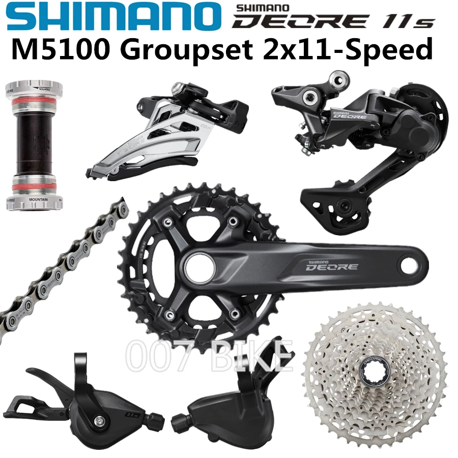 Переключатель передач SHIMANO DEORE M5100 задний переключатель 26 36T 170 175 мм 2x11 скорость 11
