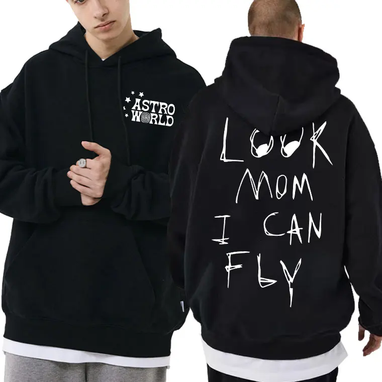 

ASTROWORLD Hoodie Men Women Hip Hop Cotton Sweatshirts Travis Scott Look Mom I Can Fly Logo Print Hoodies Cactus Jack Sweatshirt