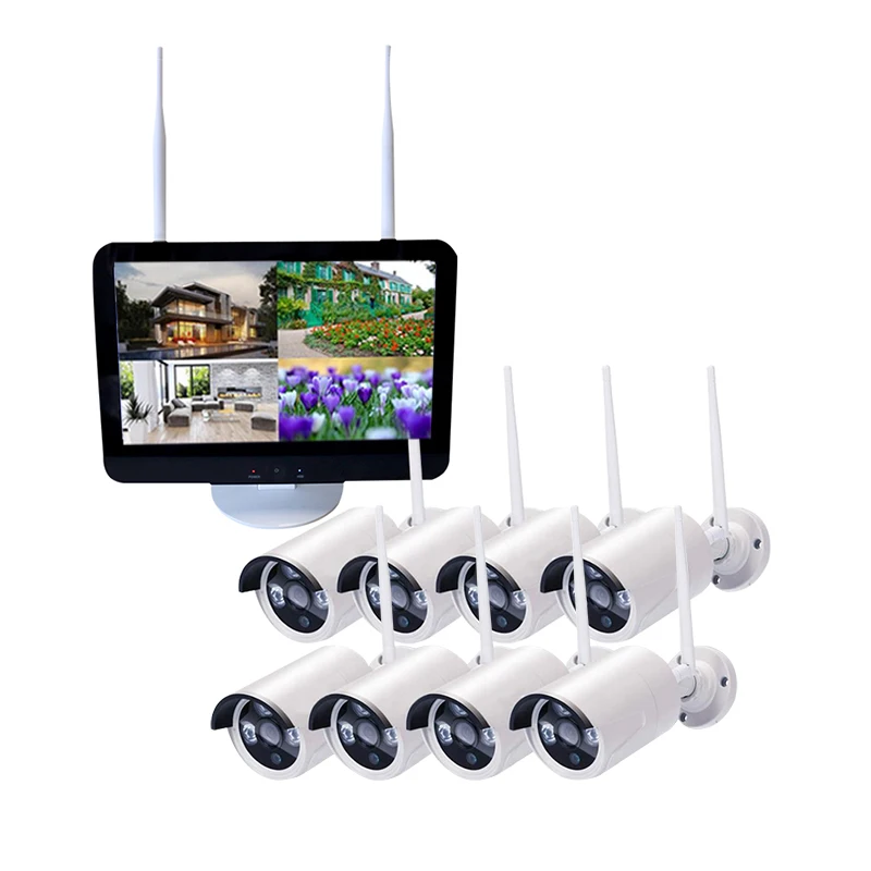

Wireless CCTV System 8CH Video surveillance Camera Wifi NVR Wireless Kit Set 1080P Plug And Play 4 ch NVR Kit With LCD Monitor