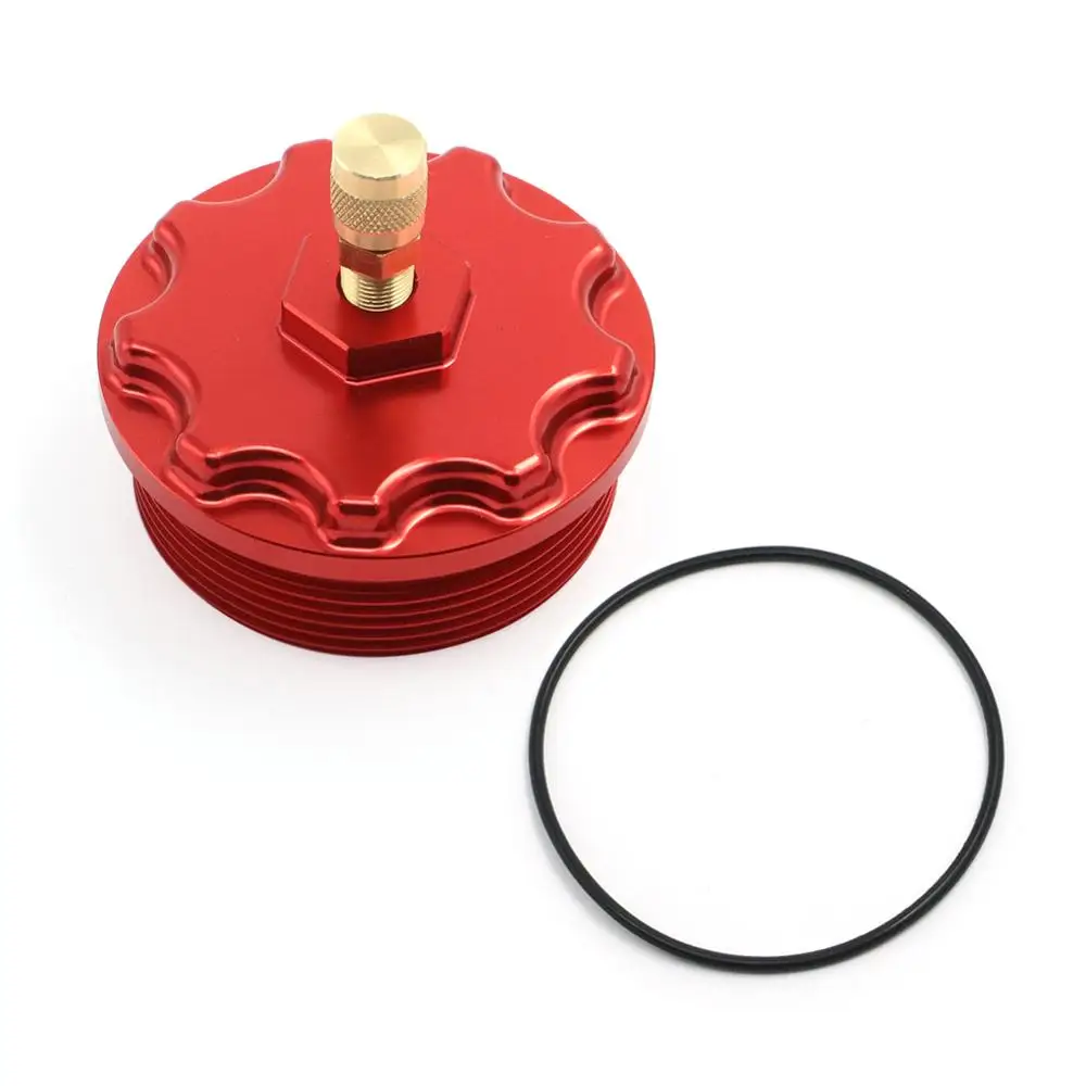 red 1set Для 2003-2007 Ford Powerstroke Дизель 6.0L топливного газа крышки бака масляный топливный фильтр крышка с портом давления E F серии 2006 2005 2004 - Цвет: red 1set