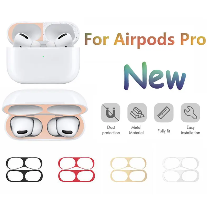 Пылезащитный чехол для Apple Airpods Pro металлический наушников 3 Bluetooth защита от
