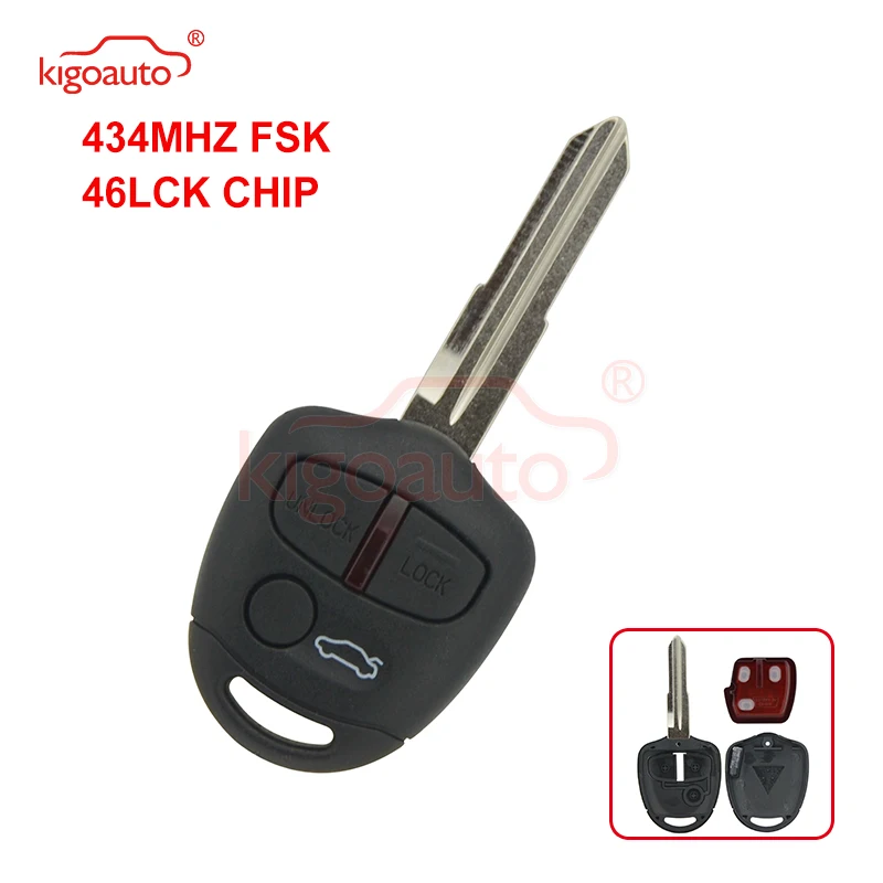 

Kigoauto Remote Key Fob 3 Button Fit For Mitsubishi Lancer EX Remote key 433mhz LCK ID46 MIT8 Blade