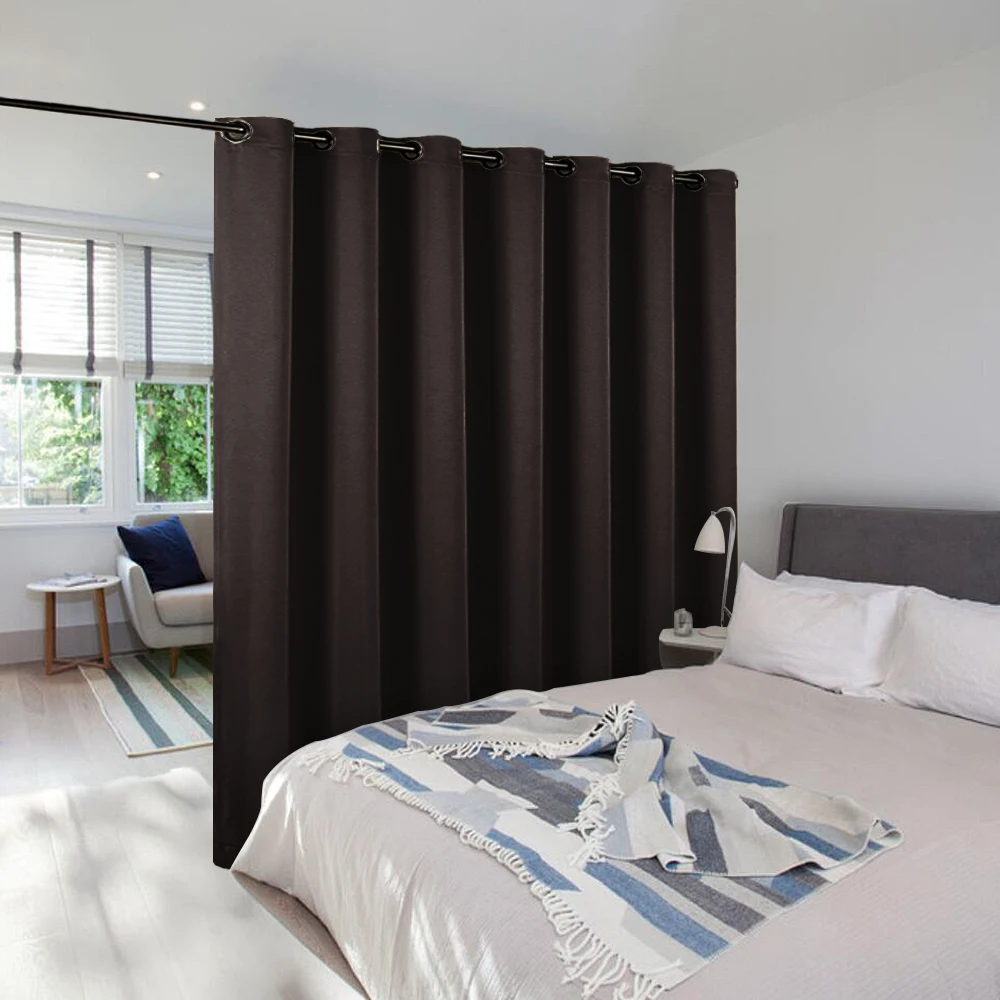 Brown NICETOWN, 1 шт., перегородка для комнаты, занавеска, блок, полная конфиденциальность, готовая для кафе, офиса, отеля, светильник, занавеска - Цвет: Brown