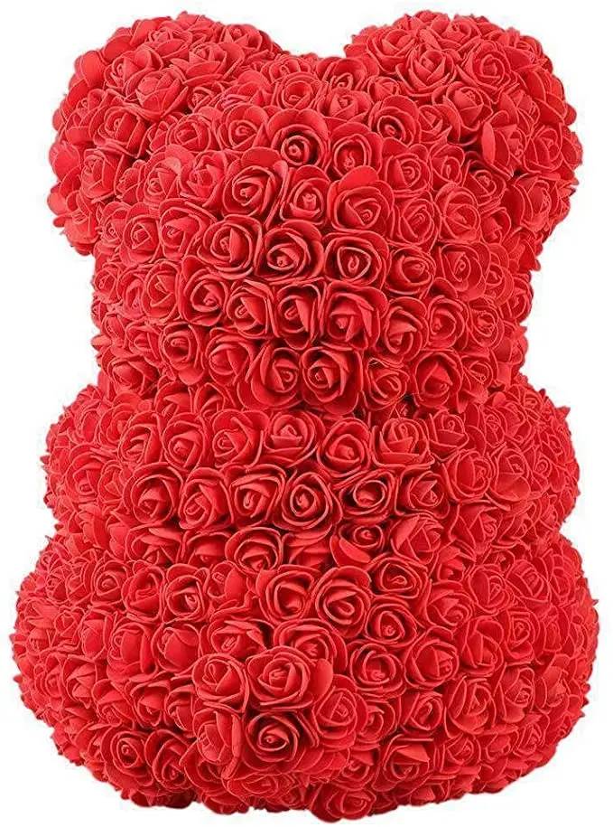 

Romantic 40cm Red Rose Teddy Bear Rose Artificial Flower Valentines Day Gift Wedding Party Decoration Christmas Girlfriend Gifts