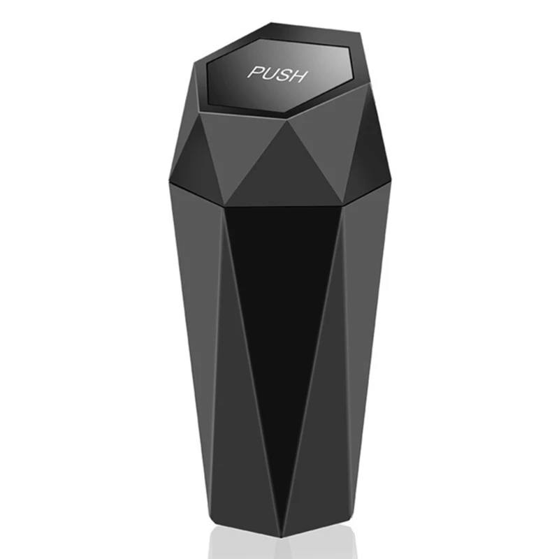 

Car Trash Dust Case Bin Box Mini Rhombus ABS Garbage Can With Lid Car Dustbin Waste Rubbish Basket Bin Organizer Holder Box
