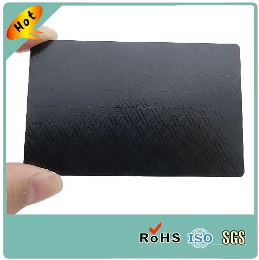 2019 High quality Custom Embossed Luxury Stainless Steel Die Cut Black Blank Metal Business Card Printing