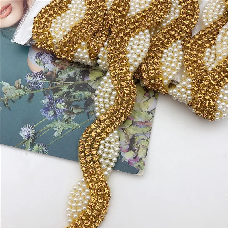 Пояс для свадебного платья с жемчугом Кристальные Стразы аппликации 5 ярдов | Дом