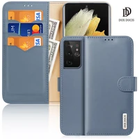 for samsung galaxy s21 ultra 5g dux ducis hivo series flip cover luxury leather wallet case full good protection steady stand