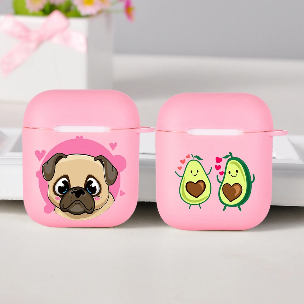 

New Silicone cover for Airpods 1/2 Earphone Cartoon cute fruit owl animal soft Fundas Airpods Case Air Pods Charging Box Bags