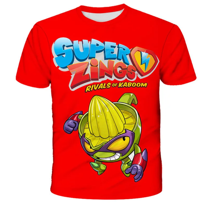 

3D Boys Sonic Super Zings Print Girls Funny Cartoon T-shirts Superzing Children 2021 for summer Clothing Kids Clothes Baby Tees