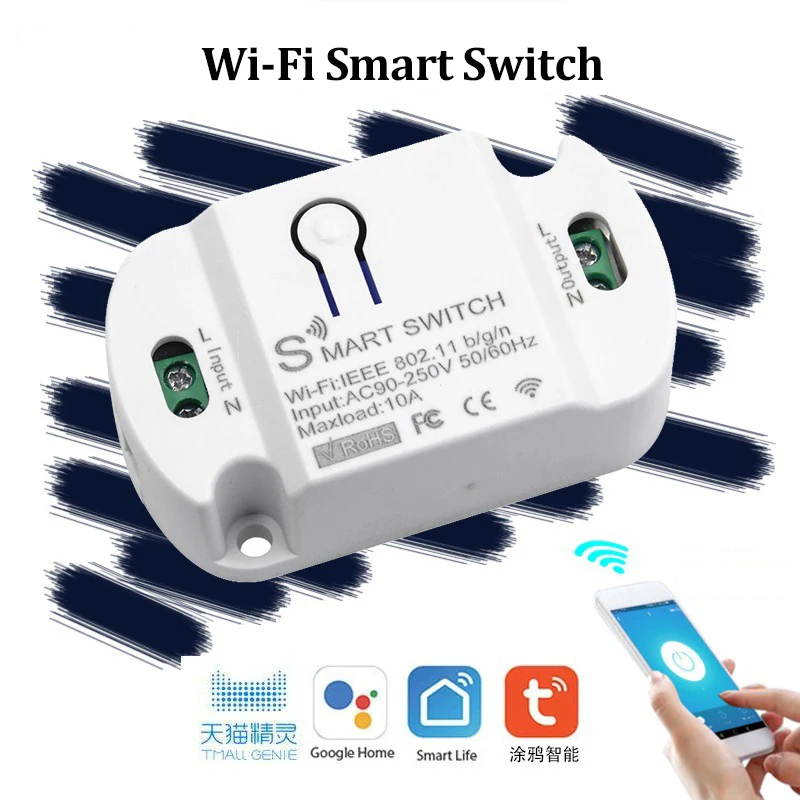 

Смарт-выключатель Tuya с поддержкой Wi-Fi и таймером, 10 А