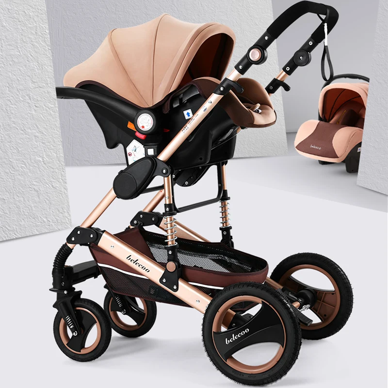Новая детская коляска Belecoo 2 в 1 бесплатная доставка переносная складная Быстрая