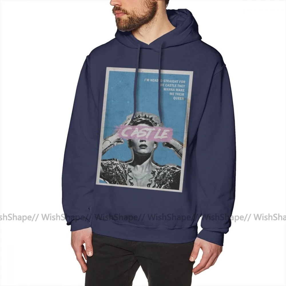 Halsey/толстовка с капюшоном с замком Halsey; Мужская Уличная одежда; пуловер с капюшоном; красивая зимняя фиолетовая длинная хлопковая толстовка большого размера - Цвет: Navy Blue