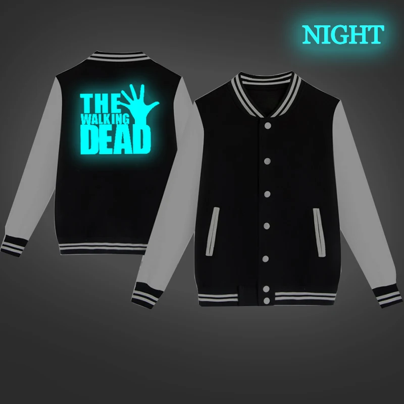 

Luminous Men Women Kids the Walking Dead Jacket New Fashion Boys Girls Long Sleeve Baseball Jerseys Tops Coat Cool Jacket Gift