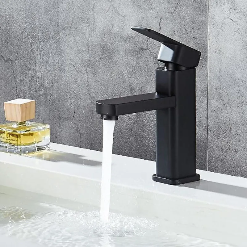 Смеситель для раковины в ванную комнату из нержавеющей стали Модный квадратный