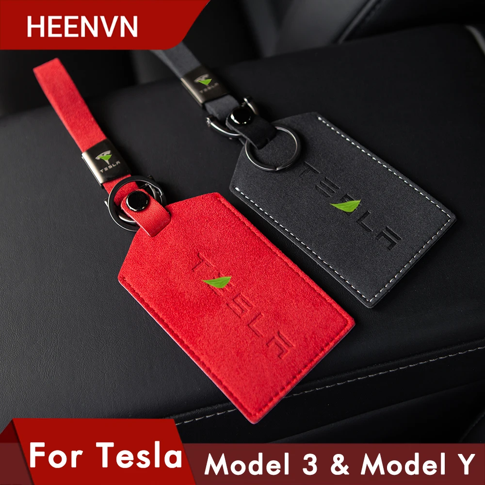 

2021 Card Cover Keychain Holder Keychain For Tesla Model 3 Y S X Accessories Card Key Set Holder Case Key Bag Clip Three
