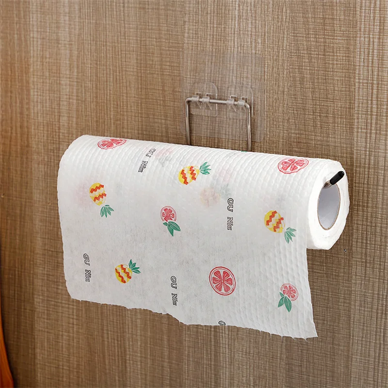 

Stainless Steel Kitchen Self-adhesive Towel Holder Toilet Paper Holder Bathroom Accessories Tissue Storage Hanger 1pcs