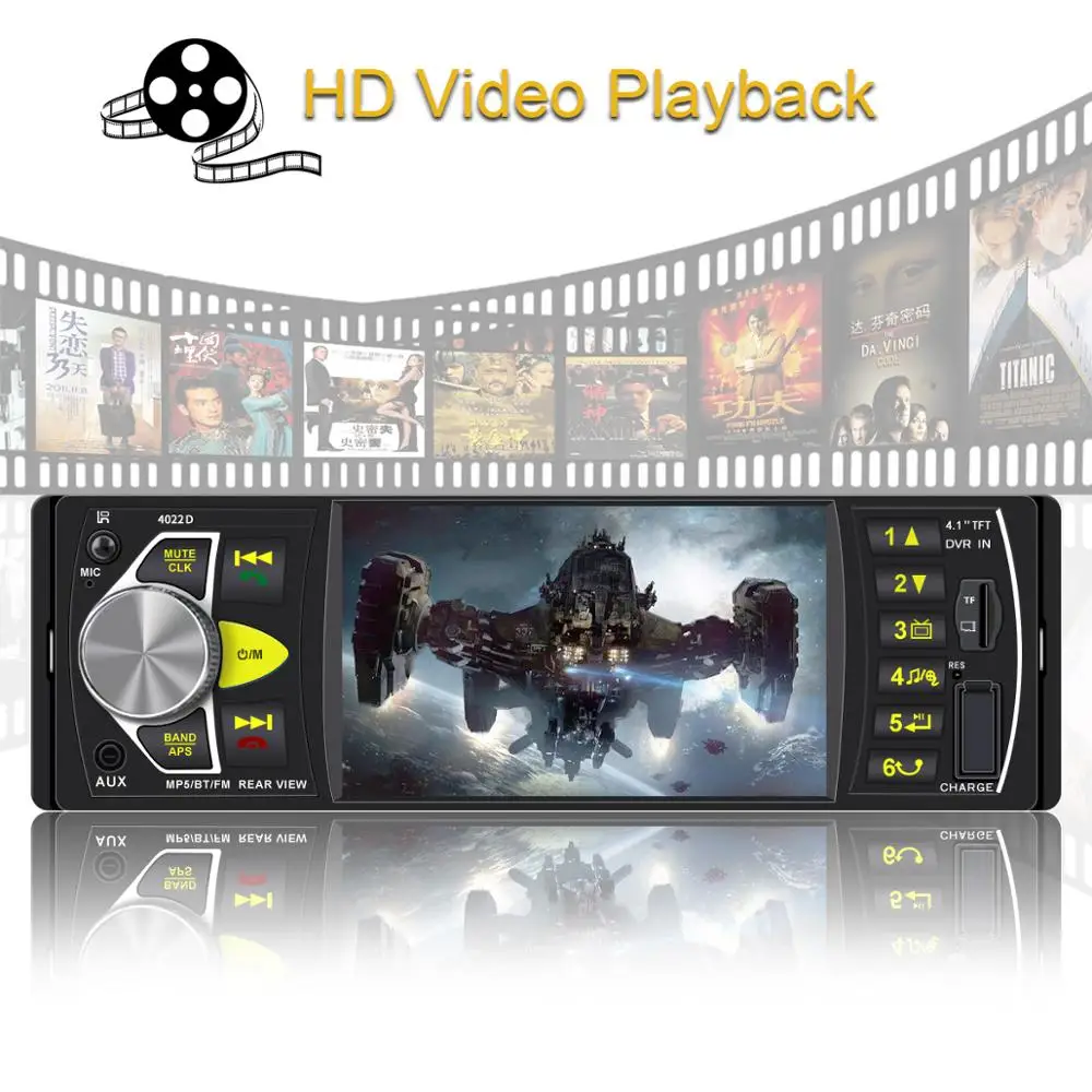 1 Din Автомобильная Радио FM Авторадио Bluetooth Мультимедиа MP3 MP5 плеер 4 &quotдюймовый