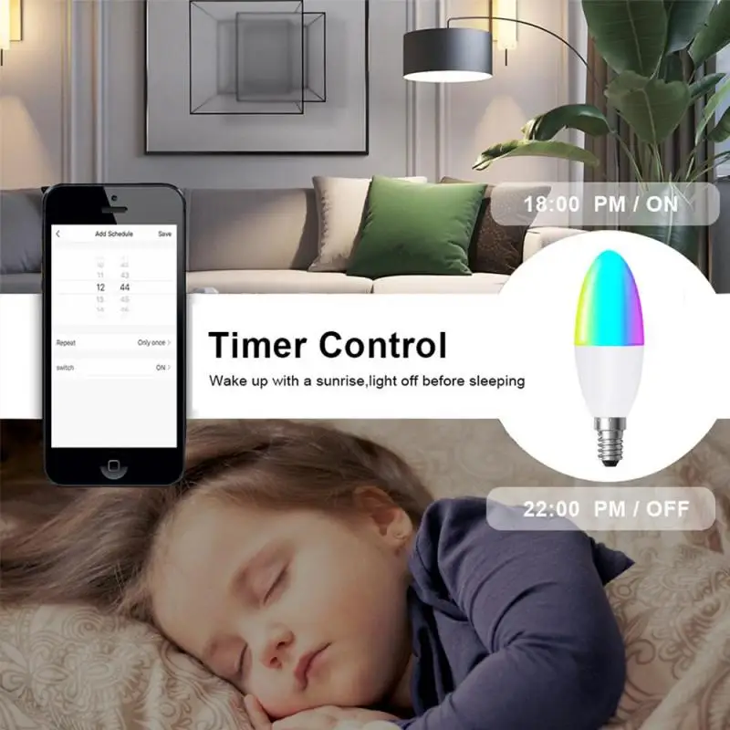 Умная лампа Zigbee 3 0 с Wi-Fi E14 RGB + CW WW работает приложением Alexa и Google Home Assistant - купить по