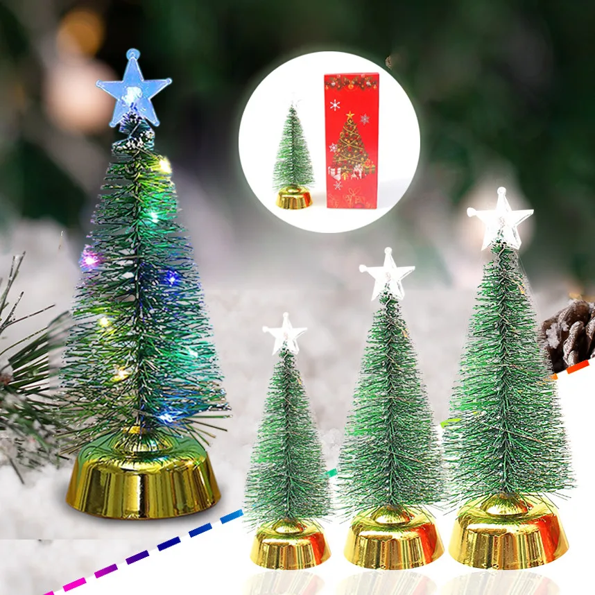 

Christmas Colorful Glowing Snow Tree Glowing Christmas Tree Christmas Gift Window Decoration Led Mini Xmas Tree Noel Navidad