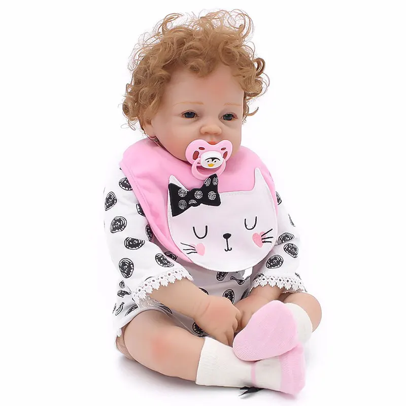 53 см Reborn Baby Dolls FDA Мягкий силикон кукла для новорожденных виниловые игрушки куклы для девочек вьющиеся волосы детские куклы дети мама Playmates