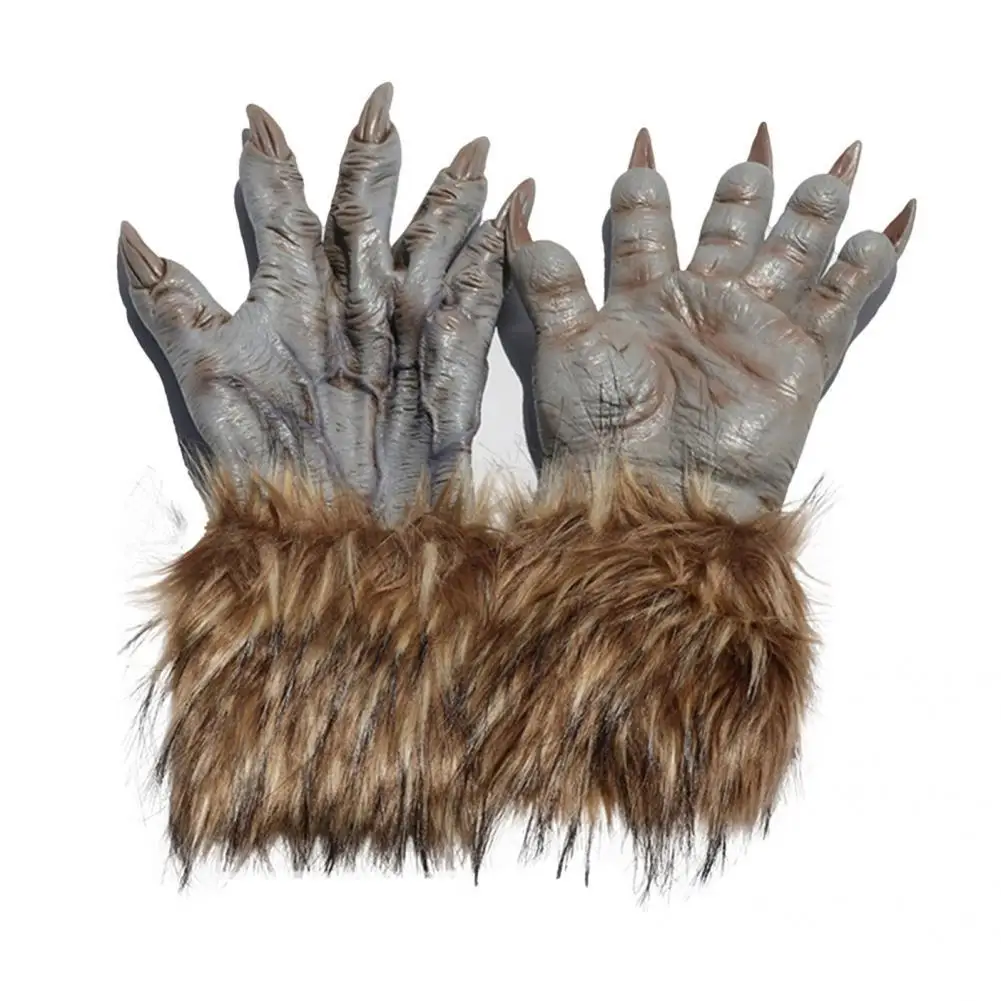 

1 Pair Attractive Terrifying Carnival Wolf Claw Costume Werewolf Hand Costume Emulsion Portable