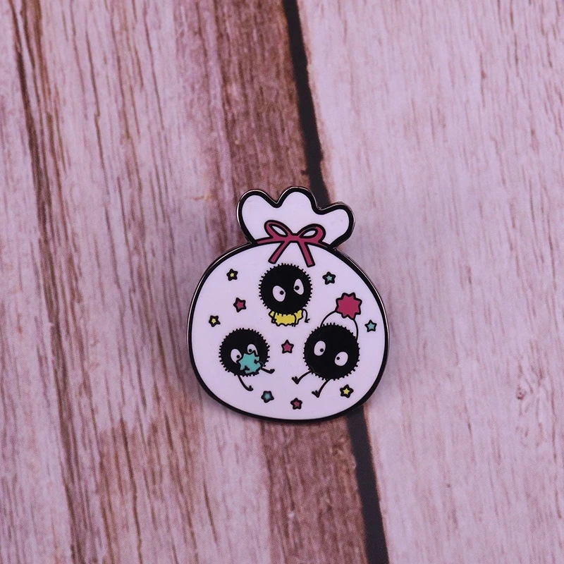 Симпатичная эмалированная булавка Susuwatari Soot Sprite Классическая Брошь в стиле аниме