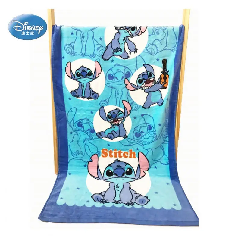

Disney Cotton Blue Stitch Bath Towel Soft Absorbent Breathable Children's Cartoon Bath Towel Adults baby Beach Towel gift