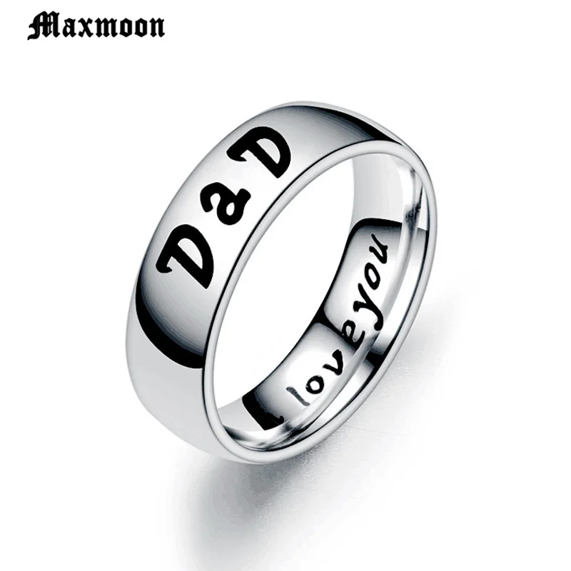 Maxmoon антиаллергенное кольцо из нержавеющей стали кольца для папы и мамы подарок