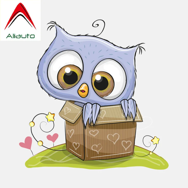 Aliauto милые наклейки для автомобиля Веселая Сова прячется в коробке аксессуары