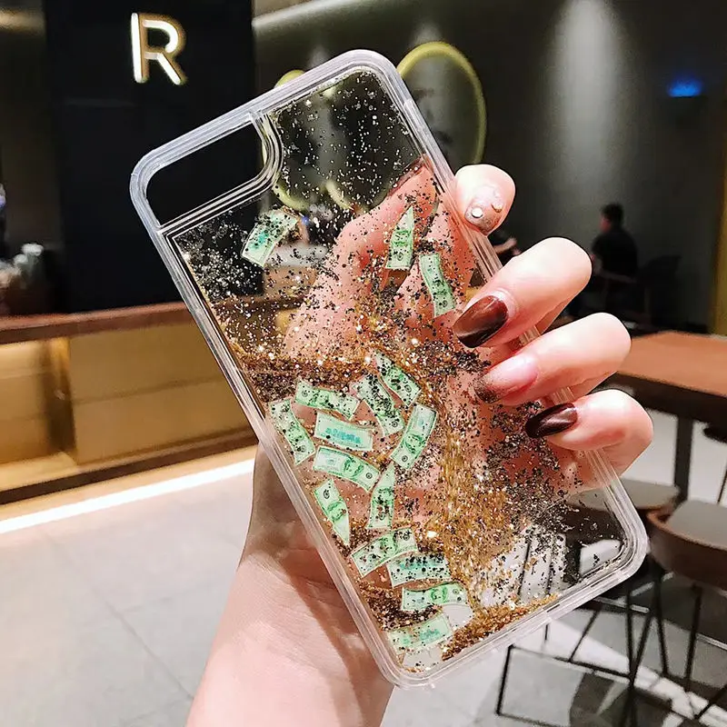 Чехол для iPhone 7 8 Plus XR XS Max 11 Жесткий из поликарбоната с блестками |