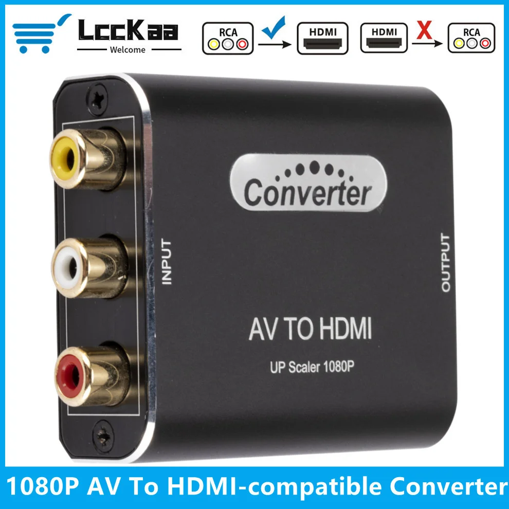 

1080P RCA AV To HDMI-compatible Composite Adapter Converter with USB Cable AV2HDMI Adapter For TV PS3/4 PC DVD Xbox Projector