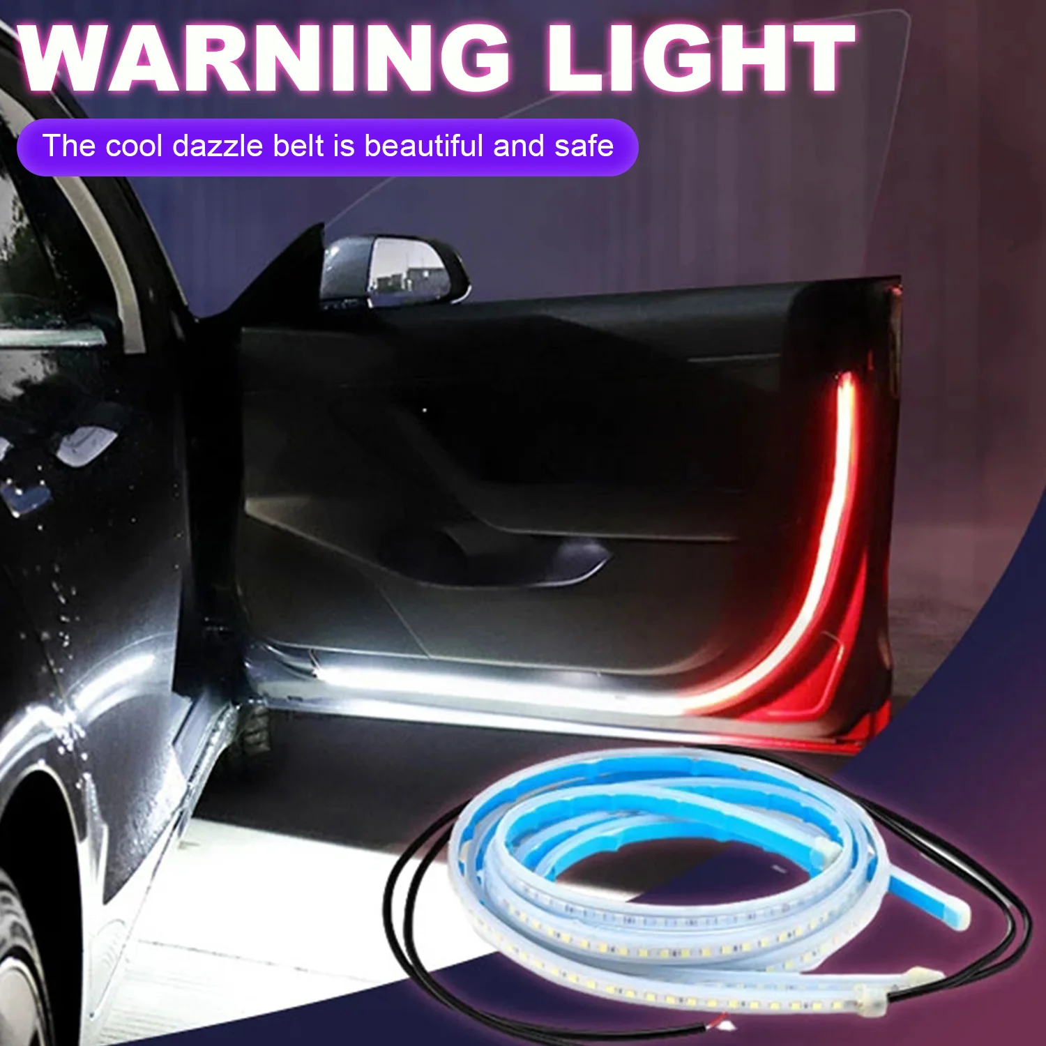 Car Door Streamer Warning Light Anti-collision LED Door Side Light Strobe Door Warning Light Car Styling