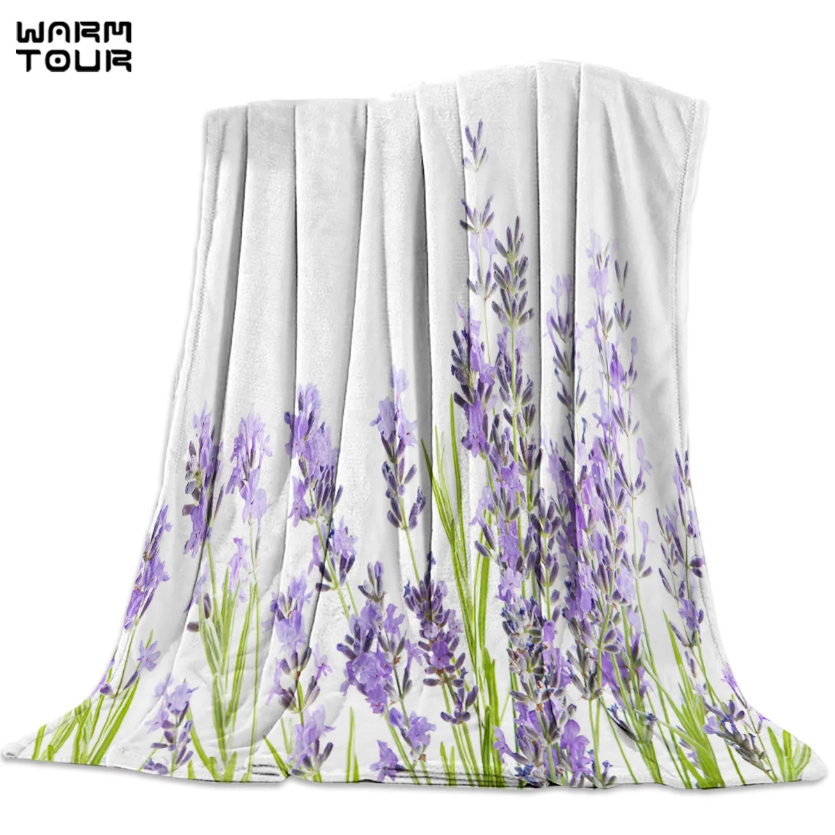 Фиолетовая лаванда печать ворс одеяло мягкий удобный бархат плюшевые цветочные