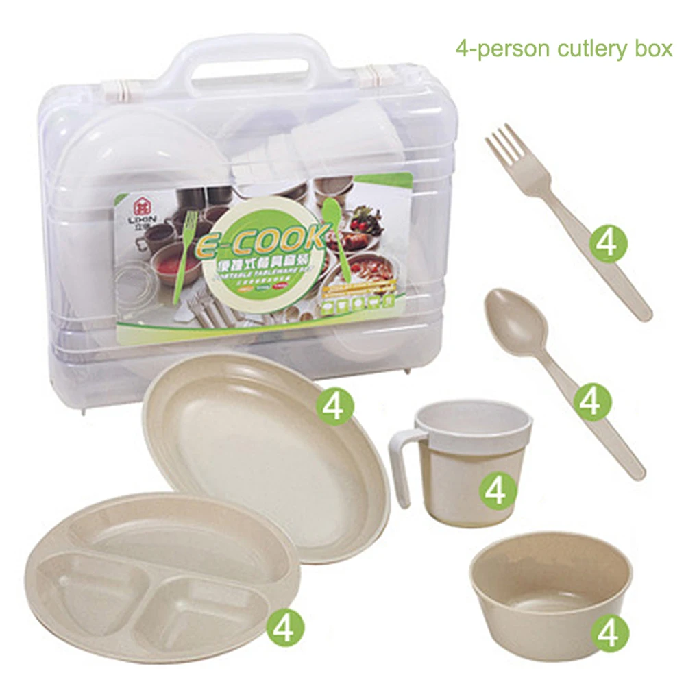 12 шт набор для пикника и кемпинга на открытом воздухе многоразовые посуда посуды