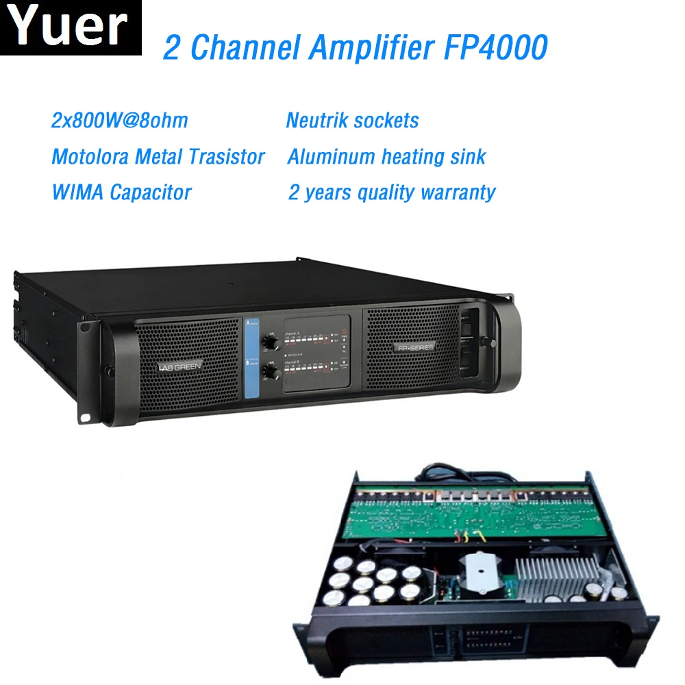 Линейный массив 2 канальный усилитель FP4000 2x800 вт Neutrik розетки конденсатор WIMA