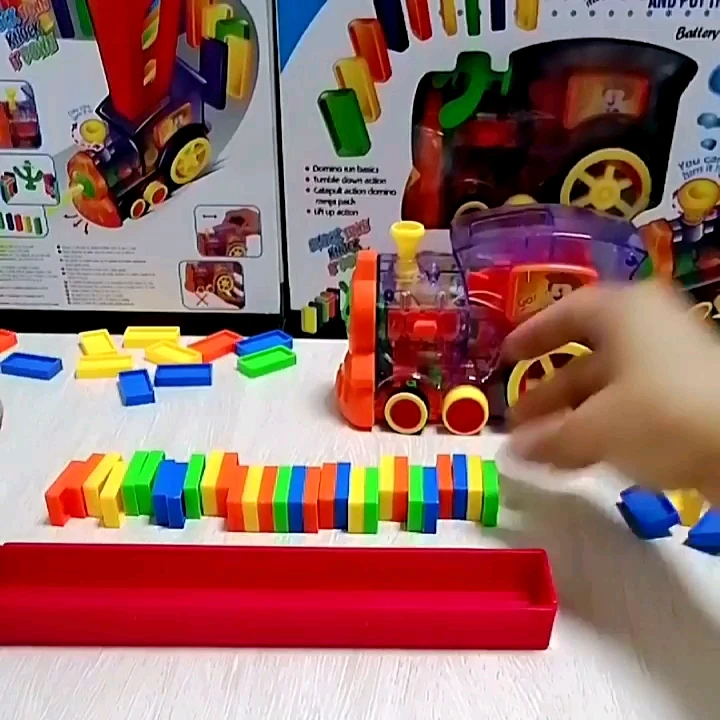 

2022 NEW Educational TOY Domino train block set with blocks for children christmas gift spopu it Restless toys Educational toys